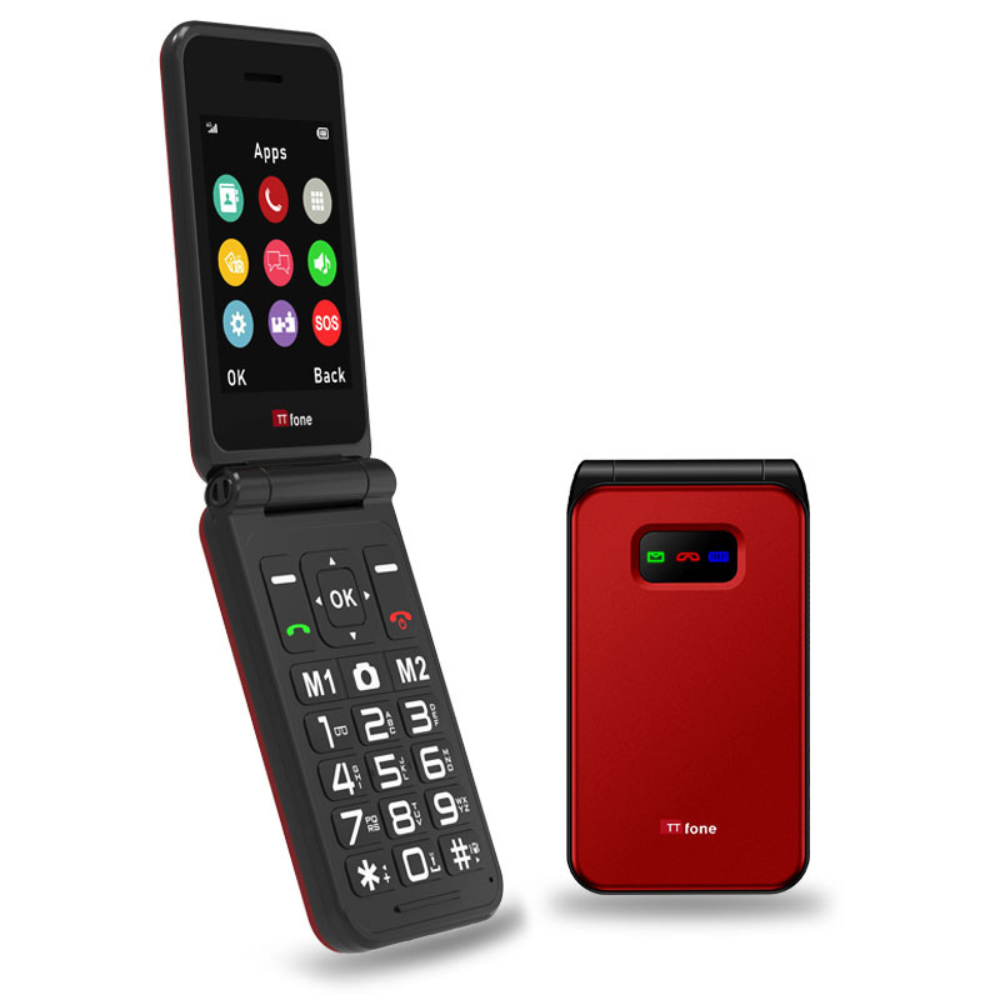 TTfone Red TT760 4G with Mains Charger, Three SIM