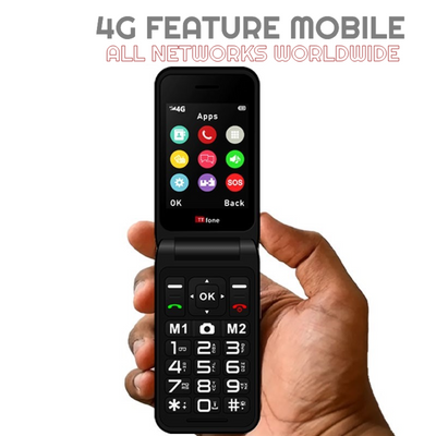 TTfone Red TT760 4G with Mains Charger, Three SIM