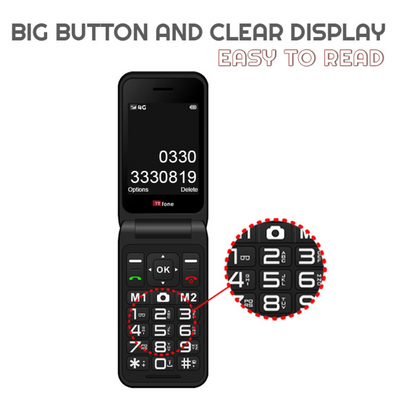 TTfone Red TT760 4G with Mains Charger, Three SIM