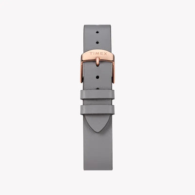Timex Women's Gray Leather Watch, White Dial | Tw2t45400
