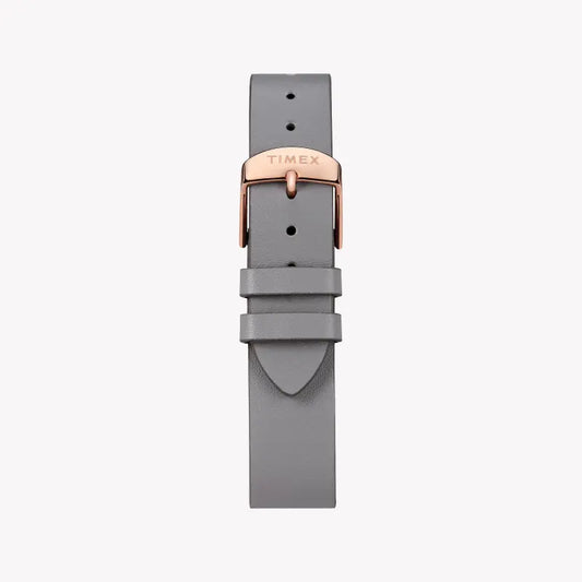 Timex Women's Gray Leather Watch, White Dial | Tw2t45400