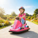 Auto-Tamponneuse Enfant 6V, Rotation à 360°, Musique, Klaxon, Démarrage Doux, 2,5 km/h, pour Âges 3-8, 74x53x48cm, Rose Aosom