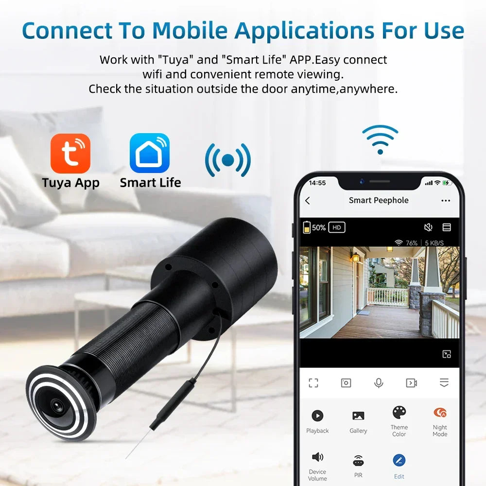 Smart Video Peephole Camera Wifi Door Viewer