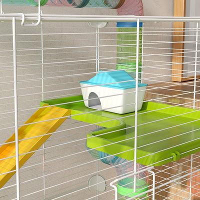 Grande cage pour hamsters cage pour rongeur 5 niveaux avec tunnels abreuvoir roue maisonnette échelles