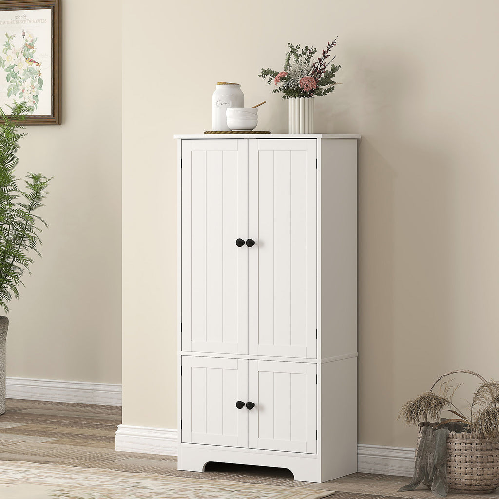Armoire de cuisine buffet cuisine avec placards et étagères réglables, 58,2 x 30 x 123 cm, blanc