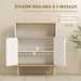 Meuble de salle de bain, meuble de rangement avec 2 portes, compartiment ouvert, étagère réglable, 60x29,5x76,5cm, blanc Aosom