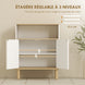 Meuble de salle de bain, meuble de rangement avec 2 portes, compartiment ouvert, étagère réglable, 60x29,5x76,5cm, blanc Aosom