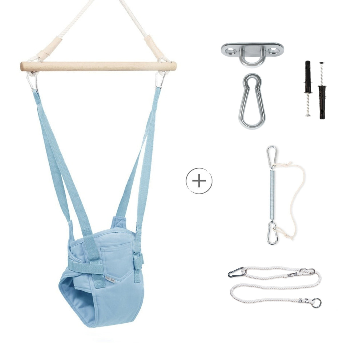 MAMOI® Baby bouncer Blue, Swing seat, Indoor rocking bouncy chair, Toddler jolly jumper rocker, Door frame swings, Jumpers and bouncers for babies from 6 months