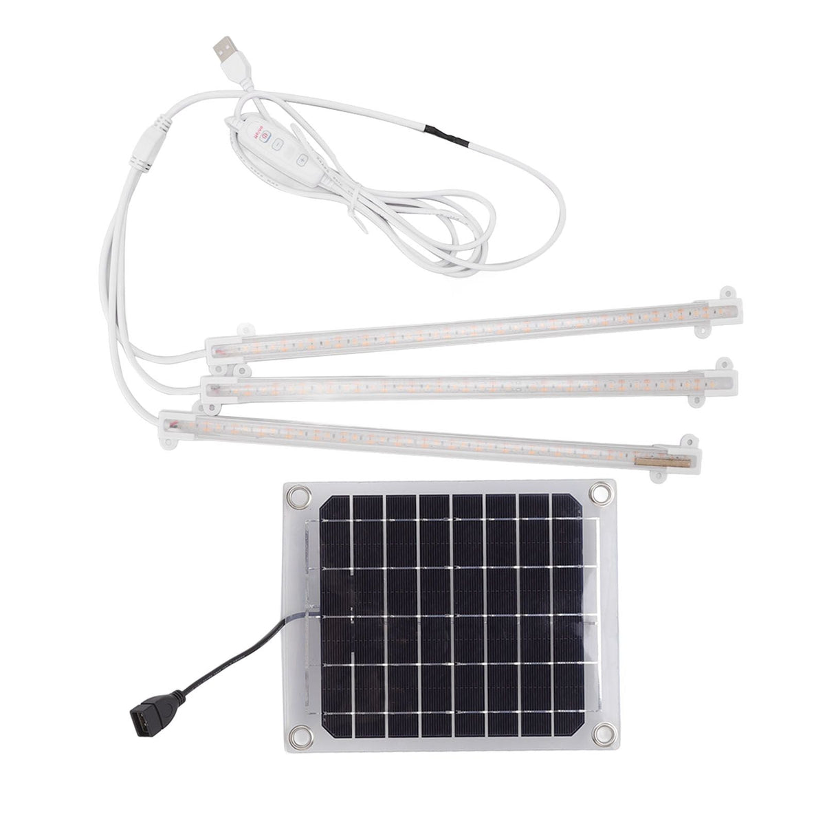 Solar Plant Grow Light LED Plant Grow Light Strip for Balcony Greenhouse Herbs Vegetables Flowers 30W