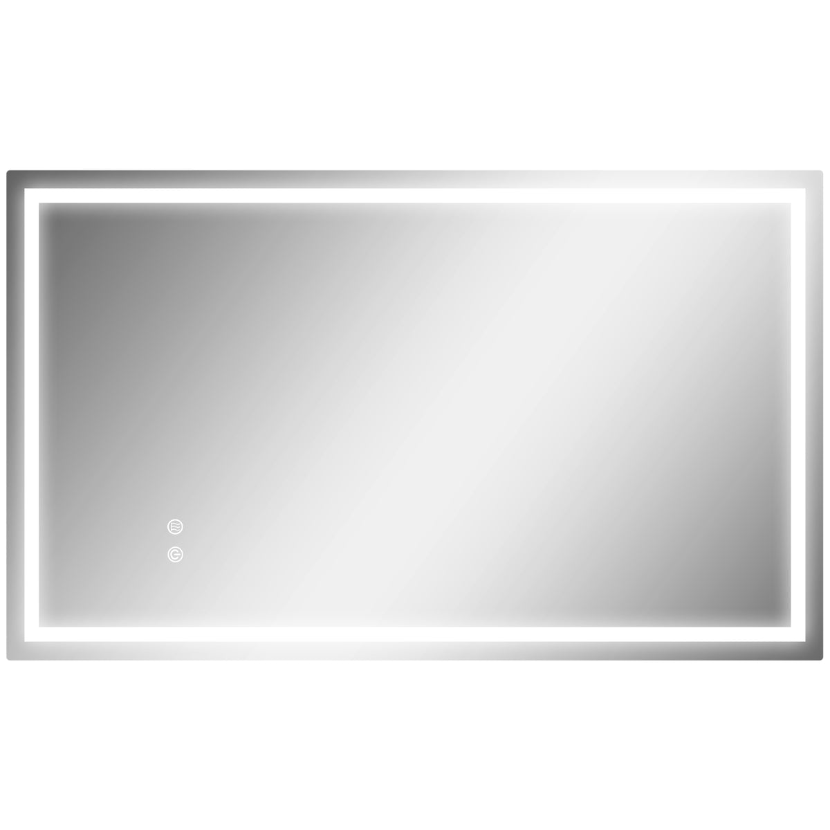 Miroir salle de bain éclairage LED miroir lumineux salle de bain mural interrupteur tactile lumière 3 couleurs 100 x 60 cm
