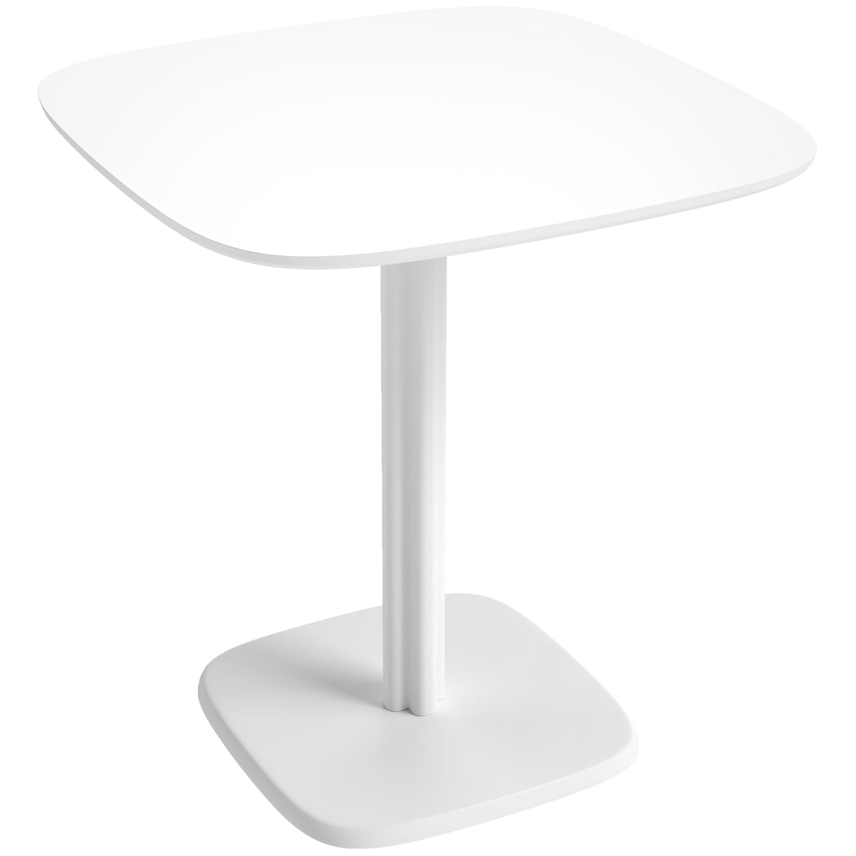Table à manger pour 4 personne table de cuisine carrée style moderne avec plateau aspect bois, 70 x 70 cm, blanc