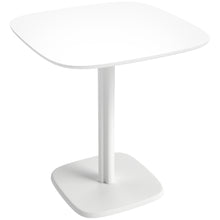 Table à manger pour 4 personne table de cuisine carrée style moderne avec plateau aspect bois, 70 x 70 cm, blanc