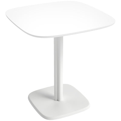 Table à manger pour 4 personne table de cuisine carrée style moderne avec plateau aspect bois, 70 x 70 cm, blanc