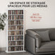 Rangements pour CD et DVD avec 8 compartiments et 6 étagères réglables, capacité max. 360 CD/185 DVD et Blu-ray, blanc Aosom