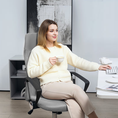 Fauteuil de bureau manager dossier ergonomique hauteur assise réglable pivotant tissu maille 63x65x119109-119cm gris