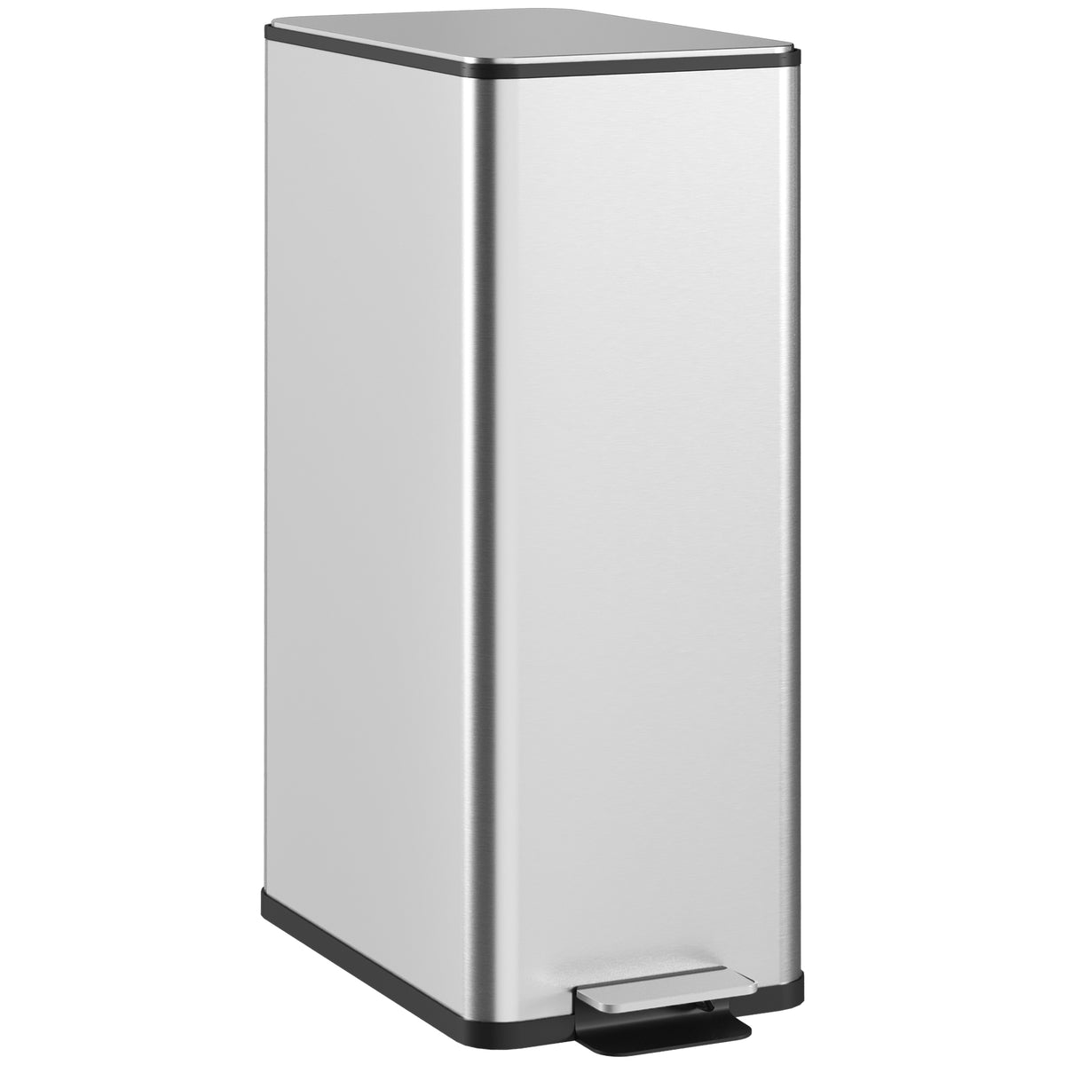Poubelle de cuisine 20L, en acier inoxydable avec couvercle à fermeture douce, compacte avec seau intérieur amovible Aosom