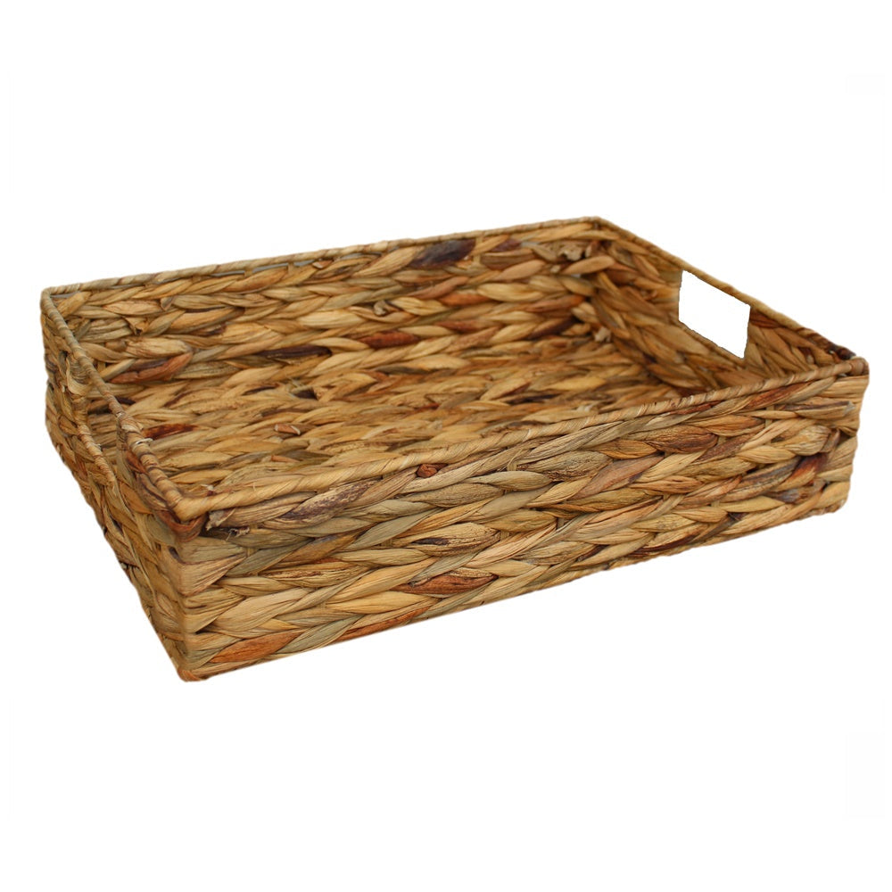 Shallow Rectangular Water Hyacinth Storage Basket