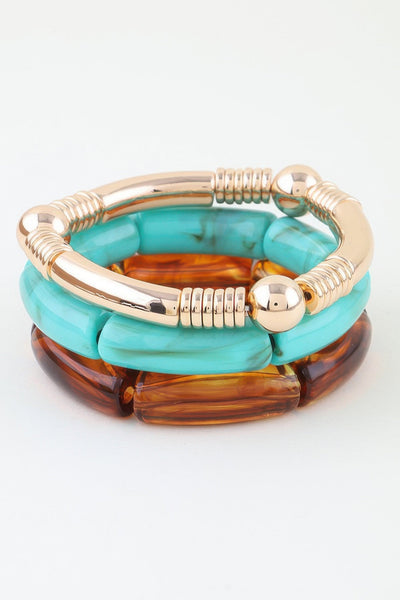 Women's Multi Marble Tube Bracelet BYMANYC ® New York CONTEMPORARY VIBRANT MODERN JEWELRY - New Collection
