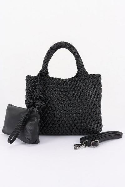 Women's Tote Bag Braided Vegan Leather BYMANYC ® New York CONTEMPORARY WOVEN SHOPPER PURSE - New Collection