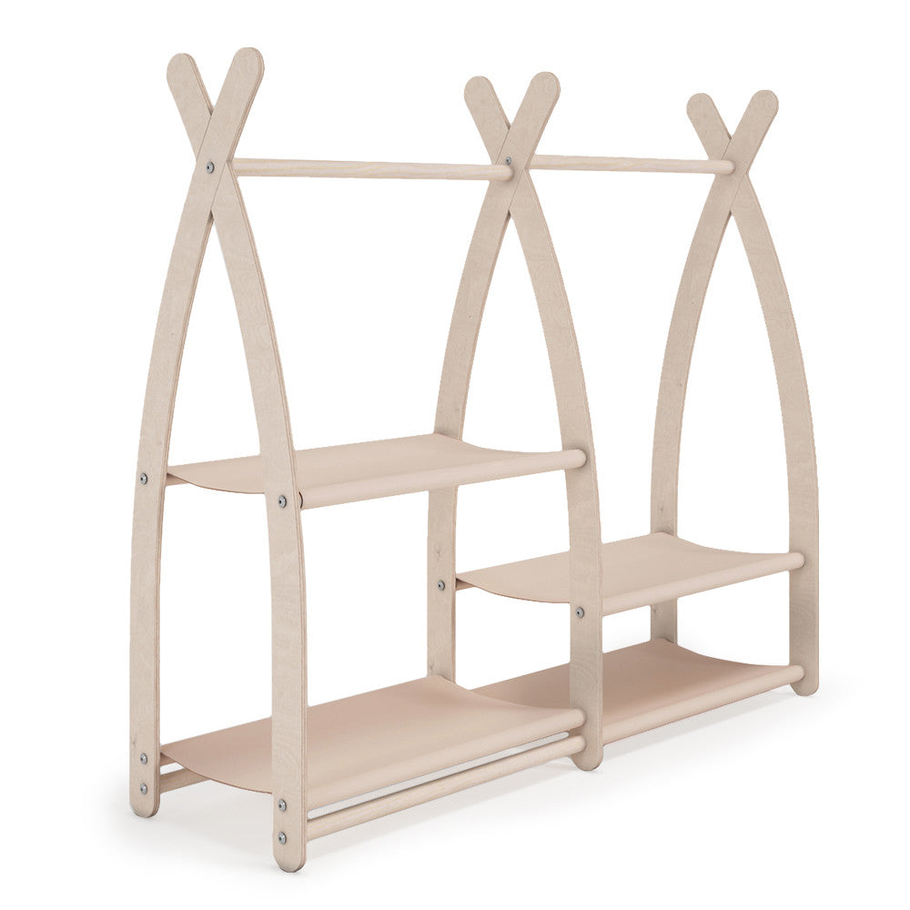 MAMOI® Armadio per Bambini in Legno 95x106x32cm / 53x95x32cm | Appendiabiti bambini da terra | Porta abiti | Guarderoba bambini per la cameretta | Armadio montessori | 100% ECO | Prodotto nell'UE