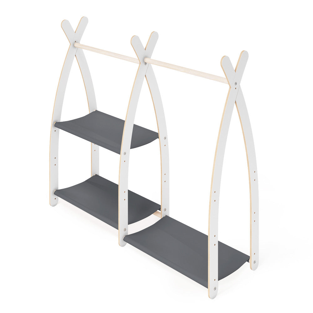 MAMOI® Children clothes rail Beige 95x106x32cm | Dressing up rail for kids made of Yarnwood | Baby wardrobe clothes storage modern design | Baby accessories | 100% ECO | MADE in EU