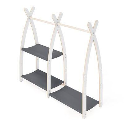 MAMOI® Children clothes rail Beige 95x106x32cm | Dressing up rail for kids made of Yarnwood | Baby wardrobe clothes storage modern design | Baby accessories | 100% ECO | MADE in EU