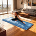 Tapis de gymnastique yoga pilates fitness pliable en 4 avec poignées revêtement synthétique 240 x 120 x 5 cm bleu clair Aosom