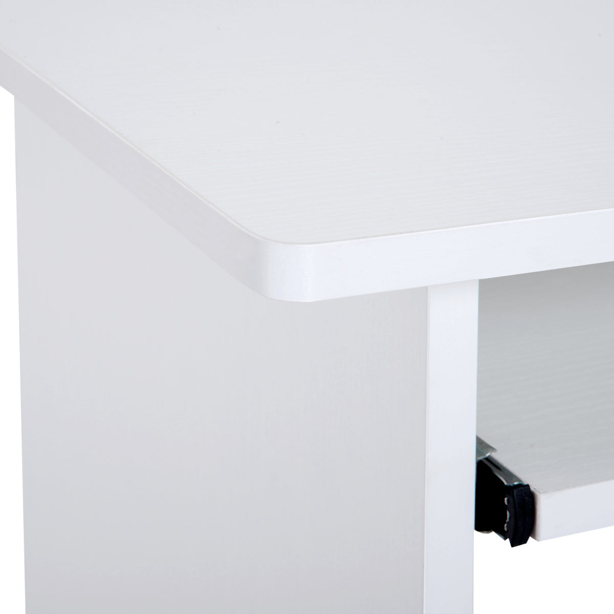 Bureau d'ordinateur, bureau avec rangement, plateau pour clavier et support de moniteur, 80 x 45 x 75 cm, blanc