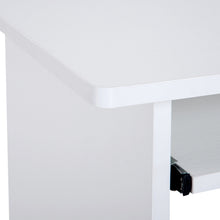 Bureau d'ordinateur, bureau avec rangement, plateau pour clavier et support de moniteur, 80 x 45 x 75 cm, blanc