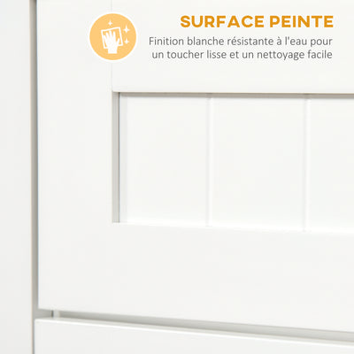 Meuble armoire micro-ondes pour cuisine avec 1 tiroir, 2 Portes 60 x 40 x 122,5 cm - MDF - Blanc