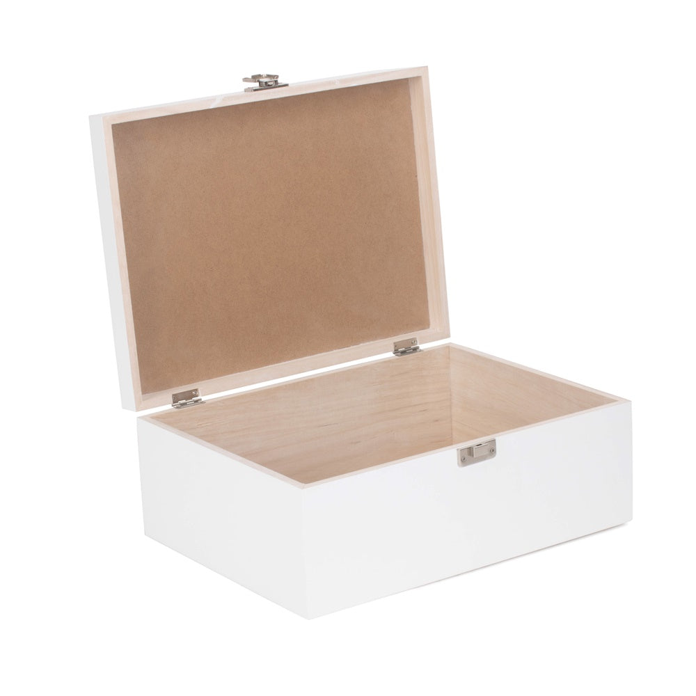 White Painted Wooden Storage Box