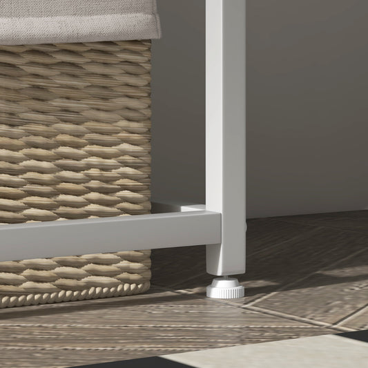 Table console en acier 2 étagères design moderne pour salon entrée couloir 100 x 30 x 87 cm blanc
