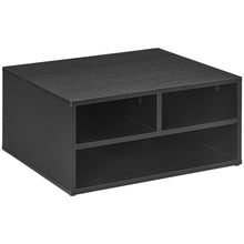Organiseur bureau aspect noir avec 3 compartiments fournitures support d'imprimante 47 x 40 x 22,5 cm