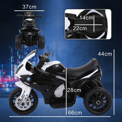 Moto électrique enfants sous licence BMW S1000 RR, 3 roues, 6V et 2,5 Km/h, voiture électrique enfants avec effets lumineux et sonores, moto enfant, charge max. 20 kg, noir