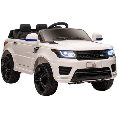 Voiture électrique enfants véhicule électrique 12 V, double moteurs, 3 à 5 km/h, blanc
