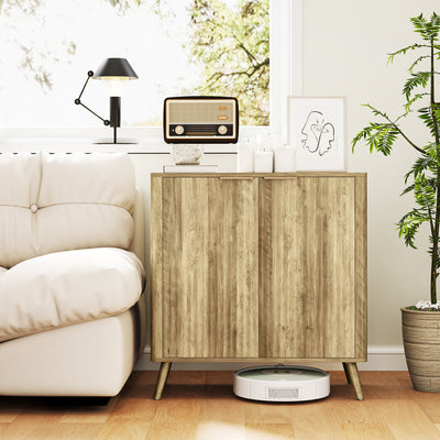 Buffet salon meuble de rangement avec placard à 2 portes et étagère réglable, 77 x 40 x 81 cm, aspect bois