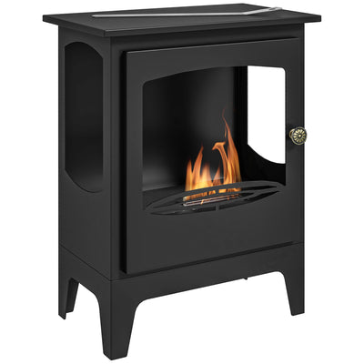Cheminée à l'éthanol sur pieds style contemporain avec réservoir 1,2Lenviron couverture 25 m² 39 x 26 x 54 cm noir