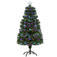 Sapin de Noël Artificiel Arbre de Noël Lumineux 120cm en Fibre Optique Deco Noël lumière à Variation de Couleurs 130 LED Vert