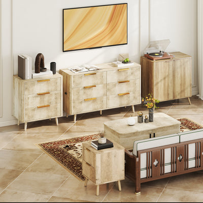 Buffet salon meuble de rangement avec placard à 2 portes et étagère réglable, 77 x 40 x 81 cm, aspect bois
