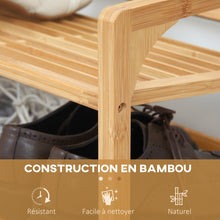 Étagère à chaussures à 3 niveaux porte-chaussures en bambou 9 paires de chaussures 76 x 33 x 51 cm naturel