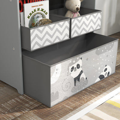 Meuble rangement enfant rangement jouet enfant 6 boîtes amovibles en tissu non tissé 63 x 30 x 66 cm gris