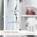 Buffet cuisine, meuble cuisine rangement haut, meuble de rangement avec plan de travail, 3 portes vitrées, 2 Aosom
