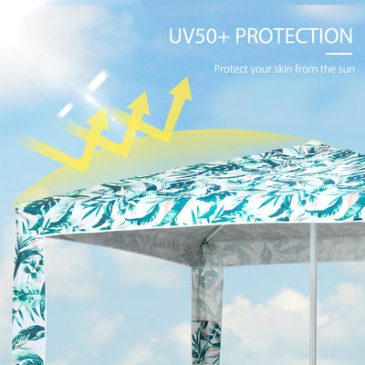 6.5' Green Beach Umbrella with Sandbags & Carry Bag