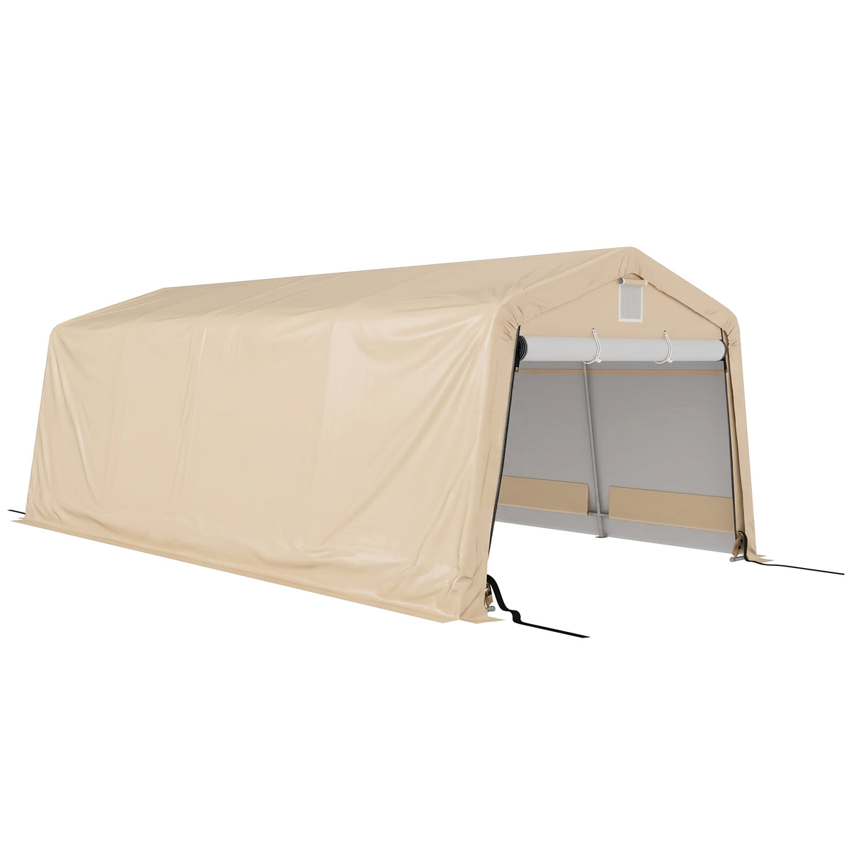 Tente garage carport dim. 6,2L x 3,3l x 2,4H m acier galvanisé robuste PE haute densité 150 g/m² imperméable anti-UV