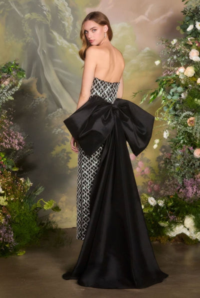 Dazzling Crystal Embellished Pageant Gown w/ Sweetheart Neckline & Oversized Back Bow CDA1486