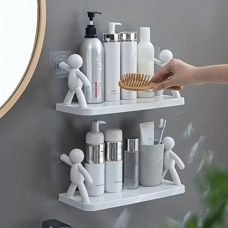 Pure Elegance: 2pcs White Floating Shelves for Your Bathroom Oasis CAN