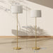 Lampadaire sur pied salon, lampe sur pied dimmable avec télécommande, abat-jour en lin, hauteur réglable 133-168cm, doré Aosom