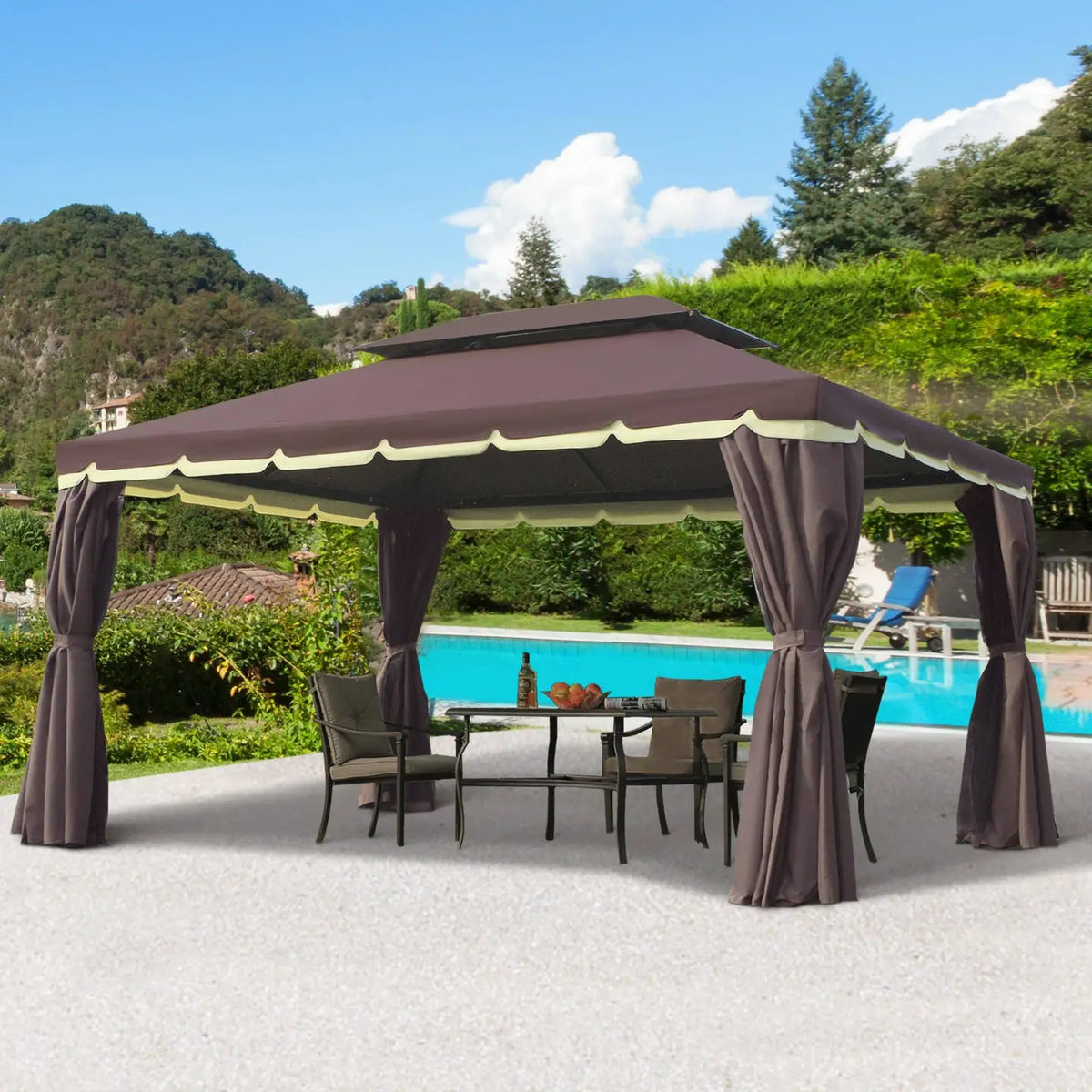Pavillon de jardin Pavillon 390 x 290 x 280 cm Tente de jardin
