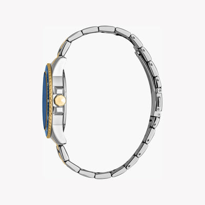 Just Cavalli Men's Two Tone Silver & Gold Watch, Blue Dial | Jc1g246m0275