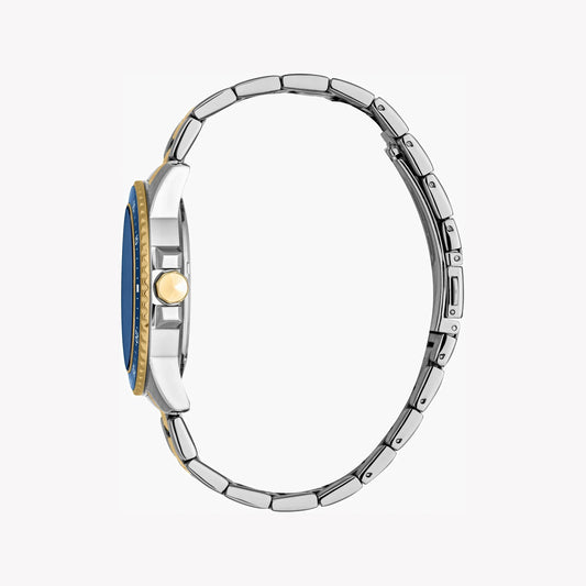 Just Cavalli Men's Two Tone Silver & Gold Watch, Blue Dial | Jc1g246m0275